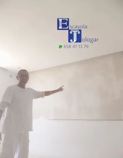 Trabajos de refilo escayolista Jologar en Gran Canaria 9 pared terminada de refilo escayolas jologar